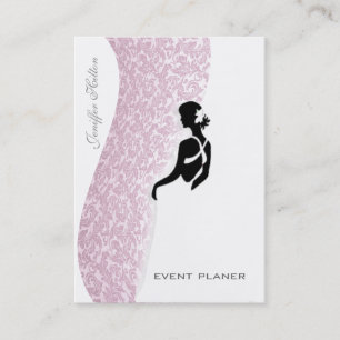Professional elegant chic damask silhouette business card