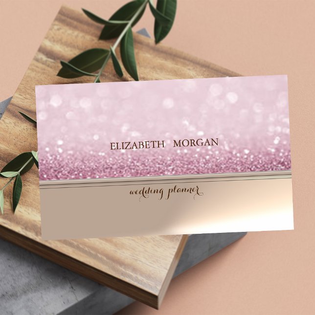 Professional Elegant Chic Glittery Bokeh Business Card (Creator Uploaded)