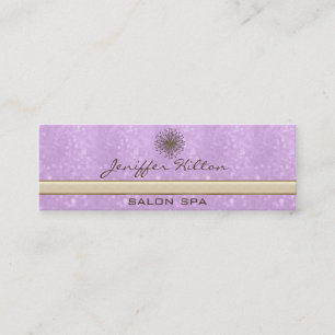 Professional elegant chic glittery dandelion mini business card