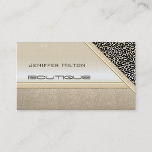 Professional elegant chic leopard print shiny look business card