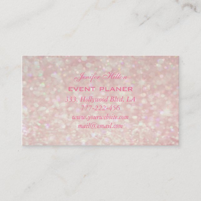 Professional elegant chic luxury glittery monogram business card (Front)