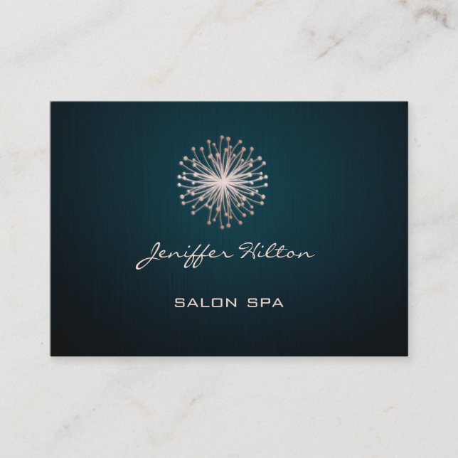 Professional elegant chic texture dandelion business card (Front)