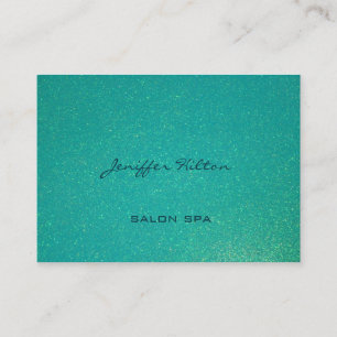 Professional elegant chic turquoise aqua glittery business card