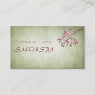 Professional elegant chic vintage cherry tree business card