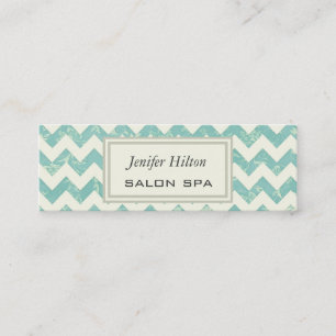 Professional elegant classy chevron vintage floral mini business card