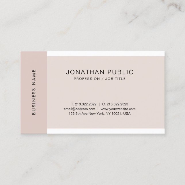 Professional Elegant Colours Simple Modern Plain Business Card (Front)