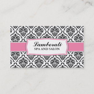 Professional Elegant Damask Floral Pattern Stylist Business Card