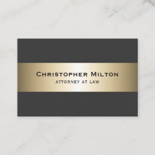 Professional Elegant Dark Faux Gold Stripes Business Card