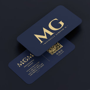 Professional Elegant Dark Navy Modern Business Card