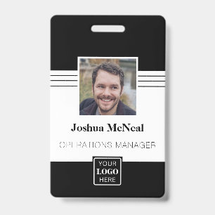 Professional Elegant Employee Photo Name ID Badge