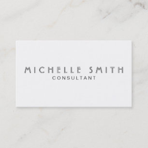 Professional Elegant Fashion Designer Plain White Business Card