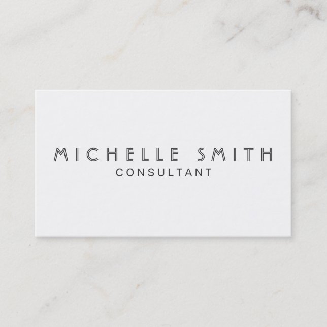 Professional Elegant Fashion Designer Plain White Business Card (Front)