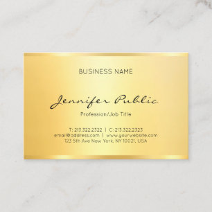 Professional Elegant Faux Gold Minimalist Modern Business Card