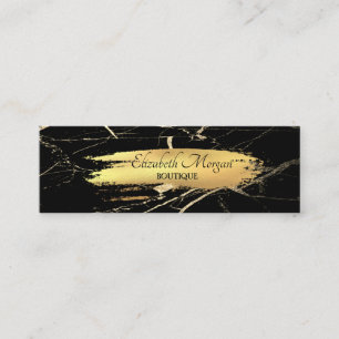 Professional Elegant Gold Brush Stroke, Marble Mini Business Card