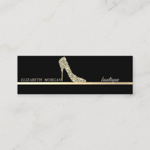 Professional Elegant,Gold Diamonds High Heels Mini Business Card