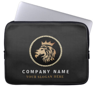 Professional Elegant Gold Lion Logo Laptop Sleeve