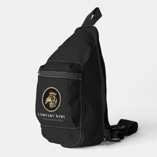  Professional Elegant Gold Lion Logo  Sling Bag