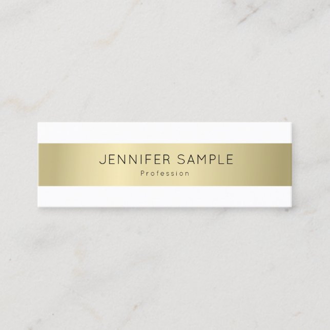 Professional Elegant Gold Look Simple Plain Modern Mini Business Card (Front)