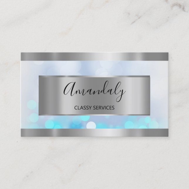 Professional Elegant Gold QR Code Logo Silver Business Card (Front)