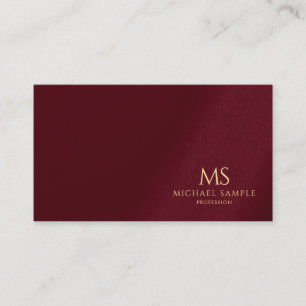 Professional Elegant Gold Text Monogram Initial Business Card