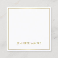 Professional Elegant Gold Text White Modern Plain