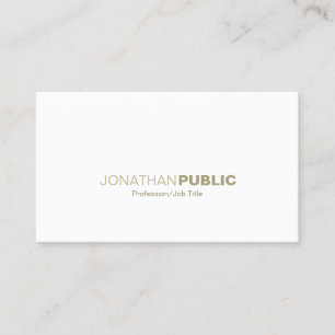 Professional Elegant Gold White Sleek Plain Modern Business Card