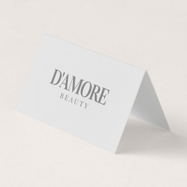 Professional Elegant grey and White Folded Business Card (Front)
