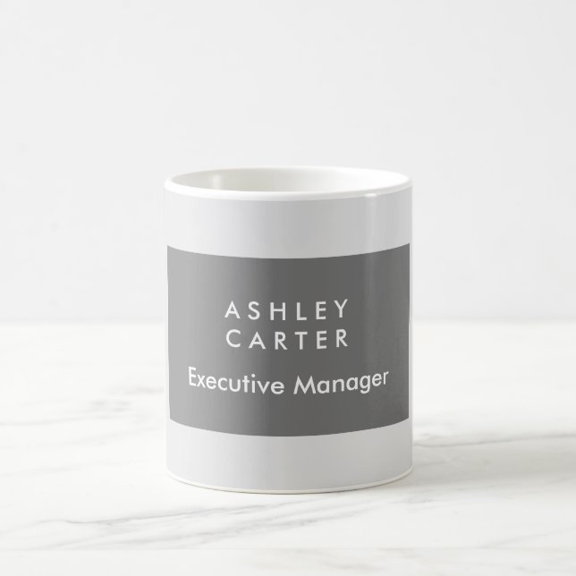 Professional elegant grey plain minimalist modern coffee mug (Center)