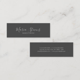 Professional Elegant Grey Signature Mini Business Card