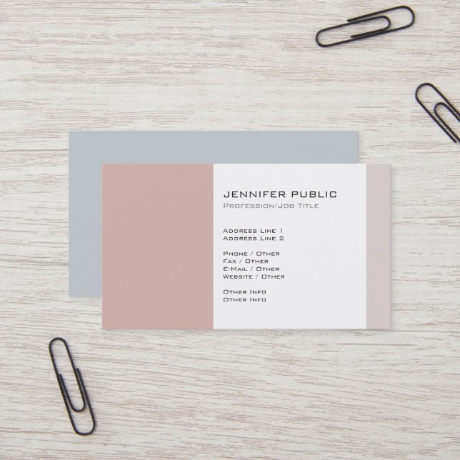 Professional Elegant Harmonic Vintage Colours Business Card (Front/Back In Situ)