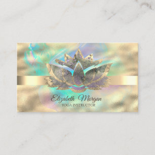 Professional Elegant Holographic Ink,Gold,Lotus Business Card