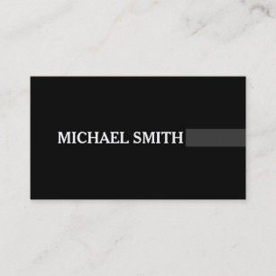 Professional Elegant Jet Modern Plain Black Business Card