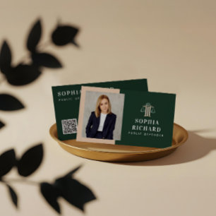 Professional Elegant Justice Scale Law Firm Photo Business Card