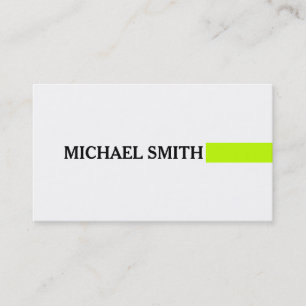 Professional Elegant Lime Modern Plain White Business Card