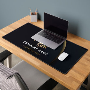 Professional Elegant Lion Logo Business Card Desk Mat