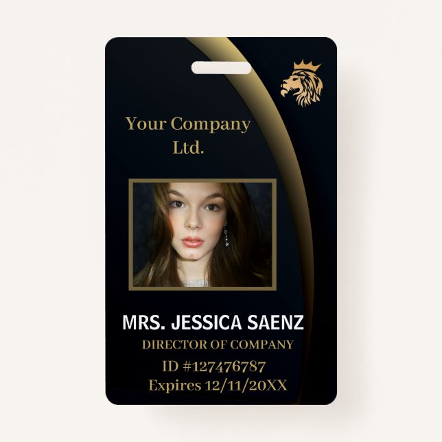  Professional Elegant Lion Logo  ID Badge (Front)