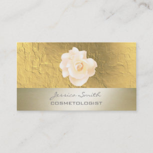 Professional elegant lux romantic rose faux gold business card