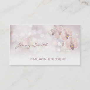 Professional elegant luxury glitter bokeh orchid business card