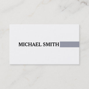 Professional Elegant Manatee Modern Plain White Business Card