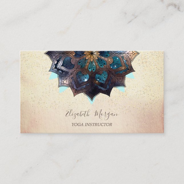 Professional Elegant Mandala,Confetti Yoga  Business Card (Front)