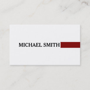 Professional Elegant Maroon Modern Plain White Business Card