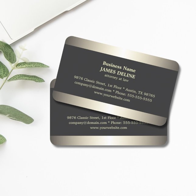 Professional Elegant Metal Attorney Business Card (Creator Uploaded)