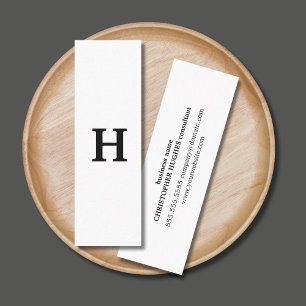 Professional Elegant Minimal Black White Monogram Mini Business Card