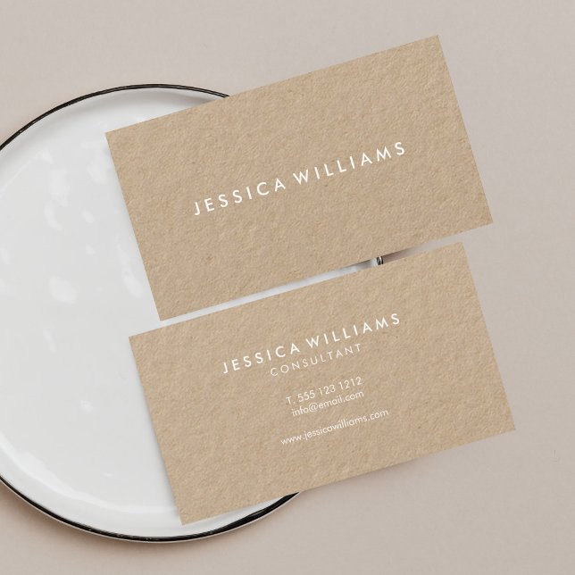 Professional Elegant Minimal Kraft Business Card (Creator Uploaded)
