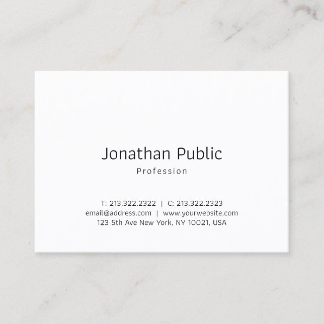 Professional Elegant Minimalist Classic Template Business Card (Front)