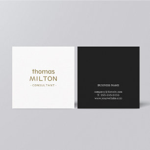Professional Elegant Minimalist Consultant Square Business Card