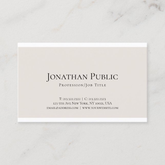 Professional Elegant Minimalist Design Modern Luxe Business Card (Front)