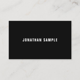 Professional Elegant Minimalist Modern B&W Plain Business Card