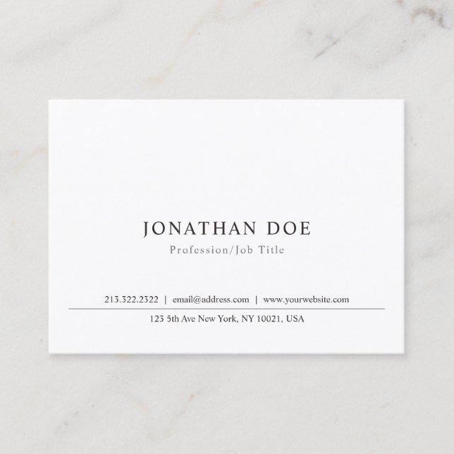 Professional Elegant Minimalist Template Classic Business Card (Front)