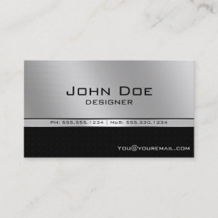 Professional Elegant Modern Black and Silver Business Card